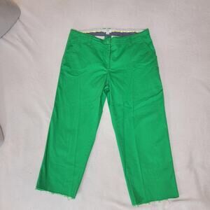 Crown and ivy bright green raw hem chinos size 8